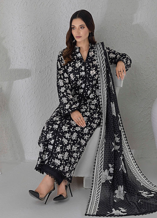Regalia Textiles Printed Lawn Suits Unstitched 3 Piece RGT25BW D-10 - Summer Collection