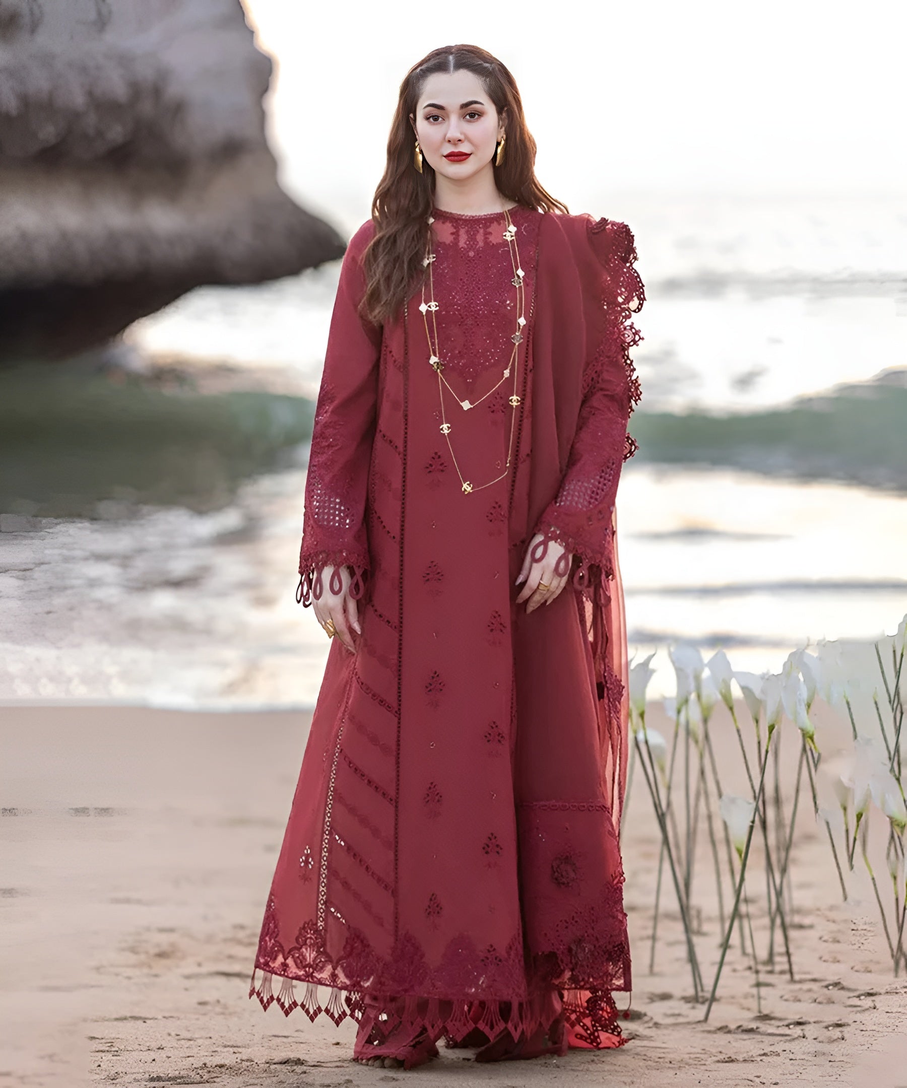 QALAMKAR 3-PC Lawn Embroidered - 1134